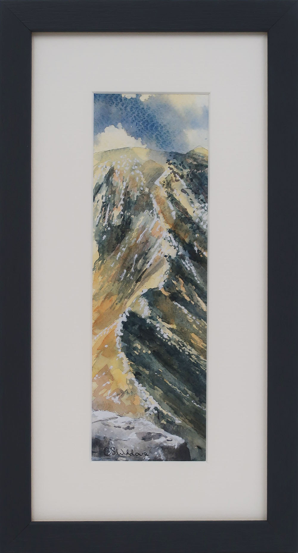 Striding Edge looking up to the Summit Original Watercolour by Clive ...